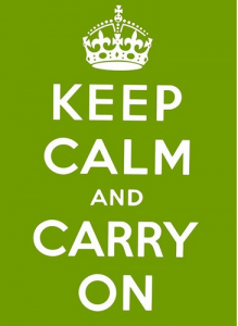 Image of crown and text Keep Calm and Carry On